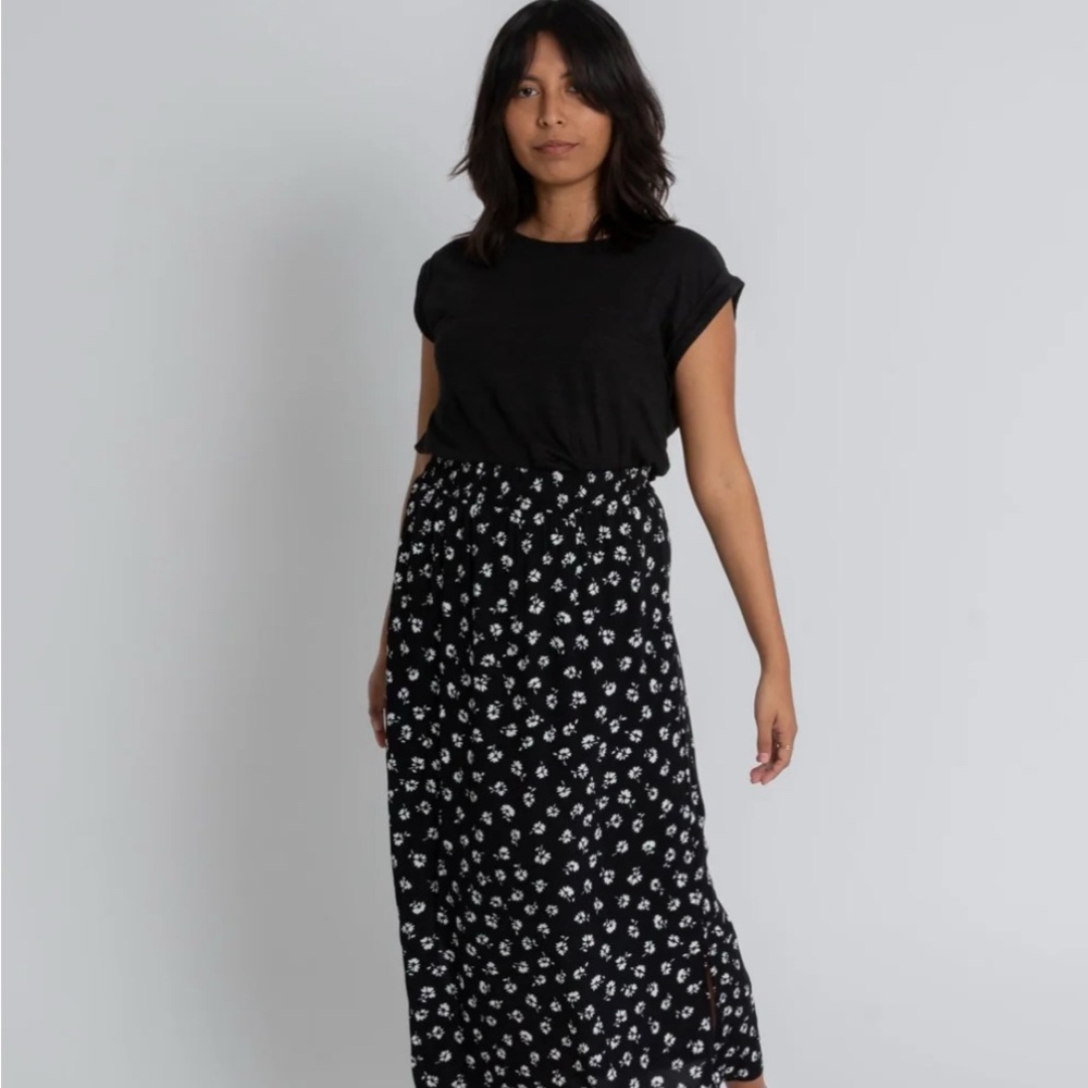 Gracemade Miel Midi Floral Skirt with Slit